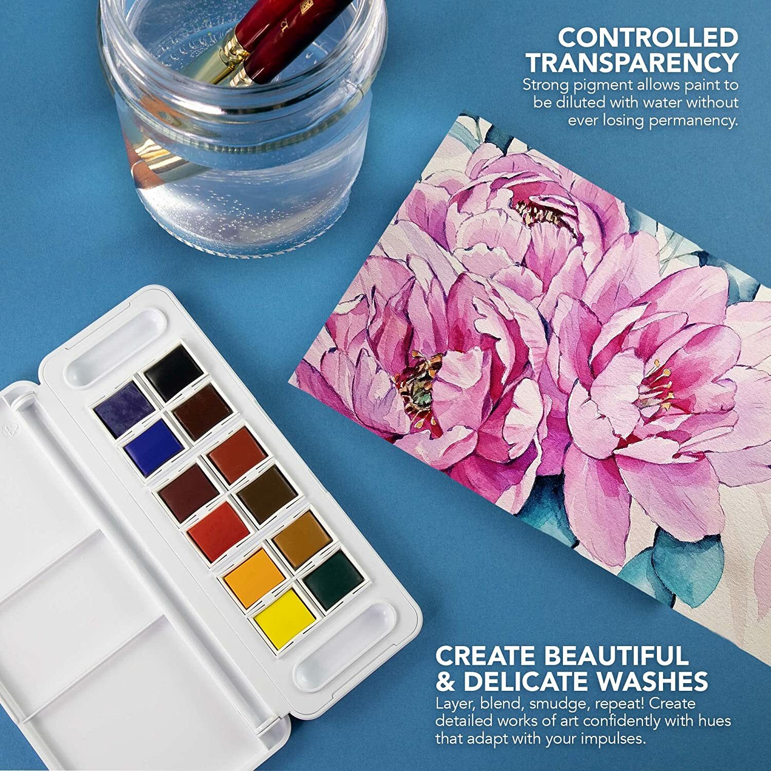 Daler Rowney Aquafine 12-pc Watercolour Travel Box Set