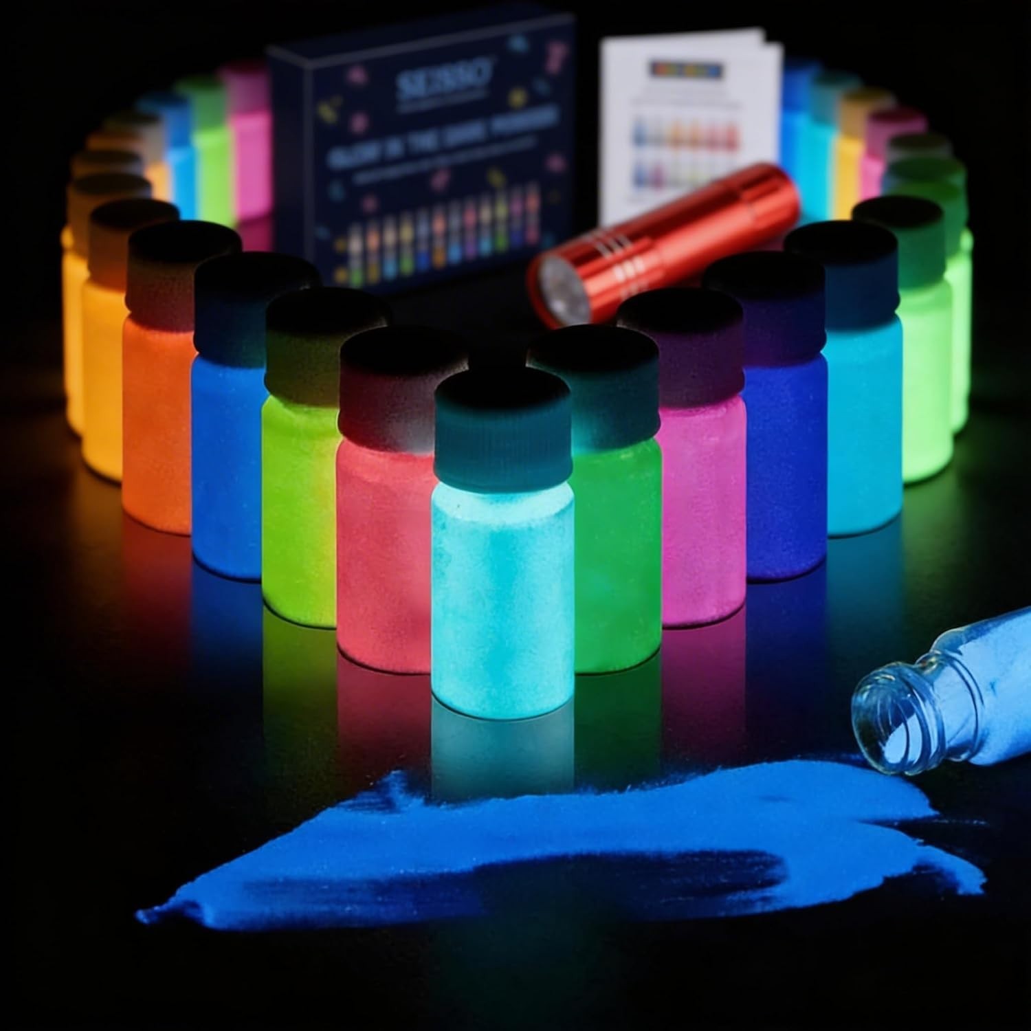 Glow in The Dark Powder 12 Colors Epoxy Resin Dye Luminous Pigment Powder Saf…