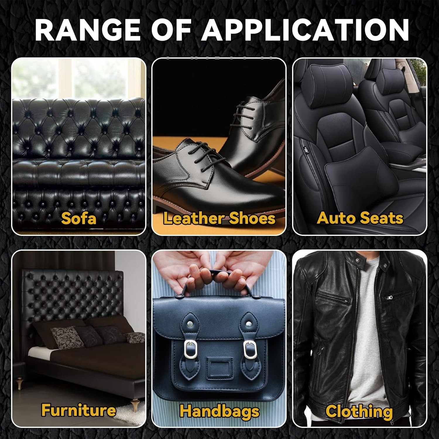 Black Leather Repair Kit for Furniture, Leather Seat Repair Kit for Cars, Easily