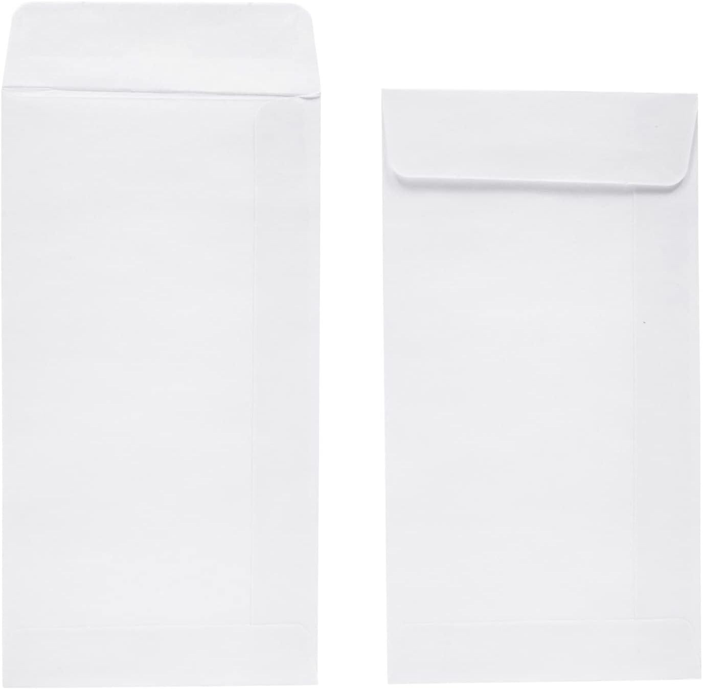 Money Envelopes for Cash – 3.5×6.5 Inches, 100-Pack, White Paper, Self-Adhesive