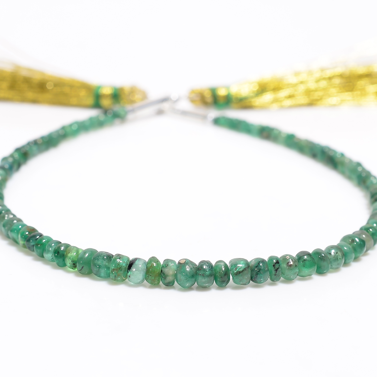 Natural Green Emerald Gemstone Rondelle Smooth Beads 2X2 5X5mm Strand 6.5″ GB426
