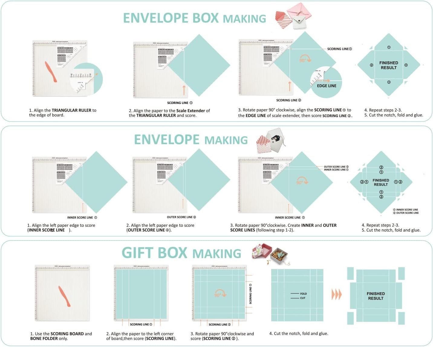 Scoring Board & Score and Fold Tool, 12 X 12 inch Multi-Purpose | Including a…