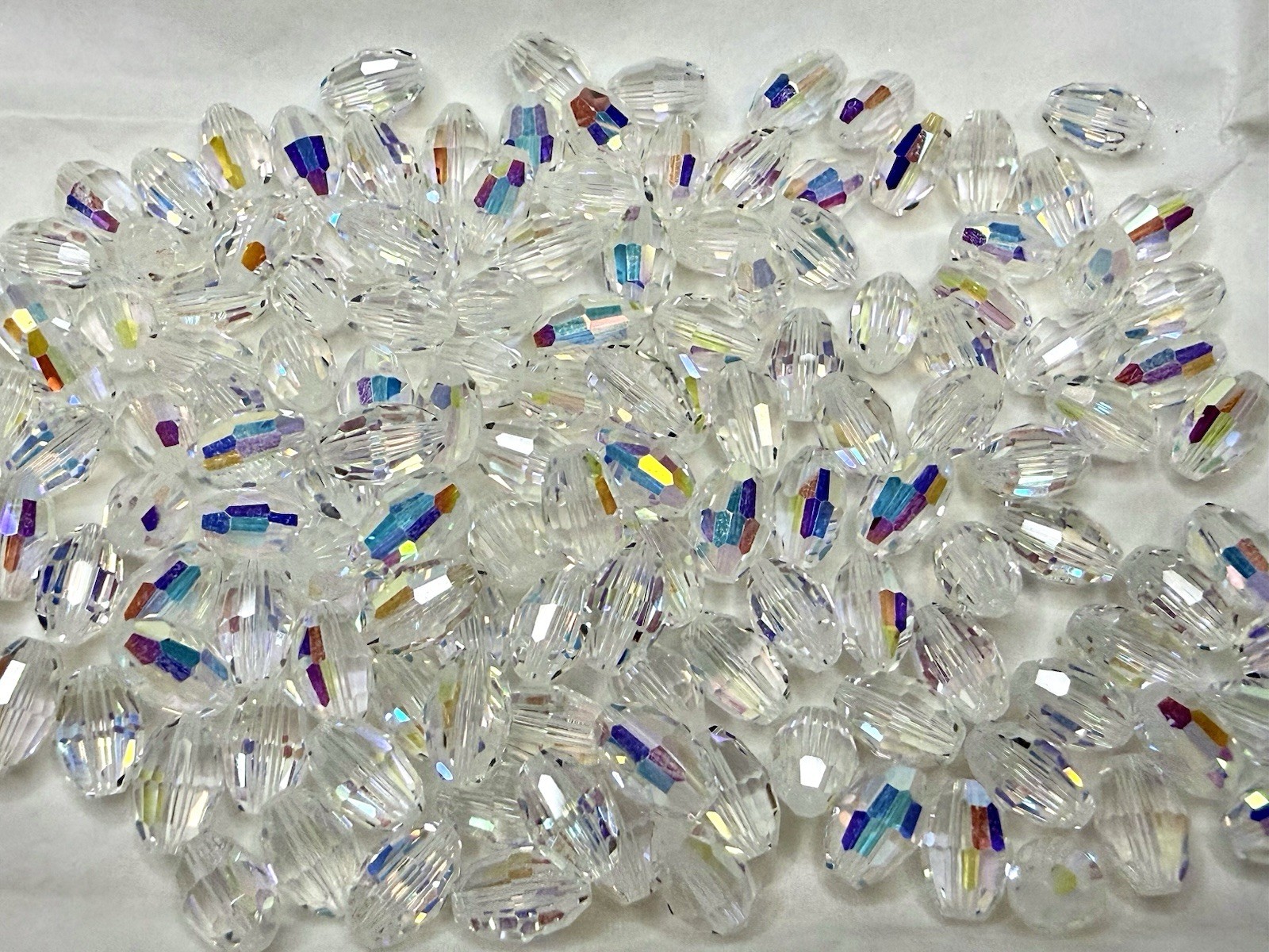 12 Swarovski 5200 Crystal AB Oval Beads 9x6mm Vintage Austrian Crystal