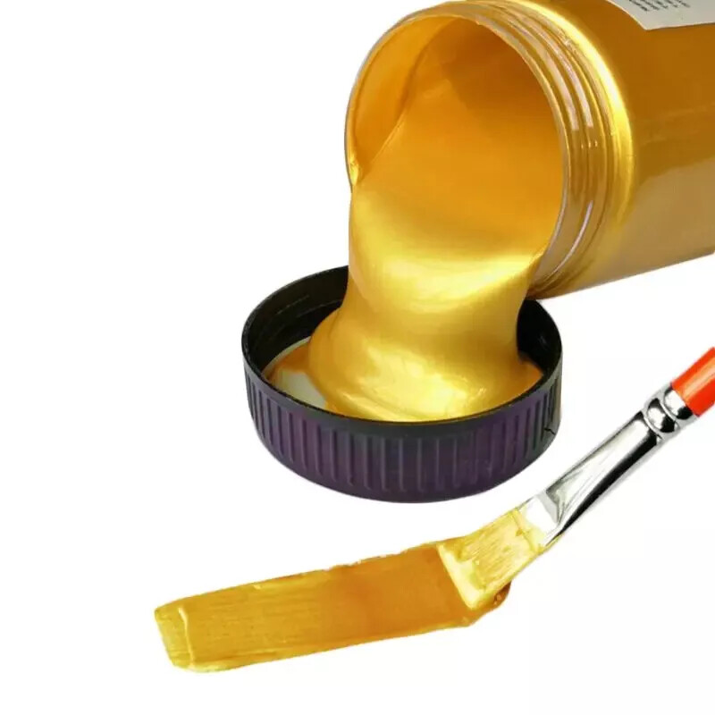 100ml Waterproof Acrylic Paint Gold Metallic Pigment Color for Textile Gypsum