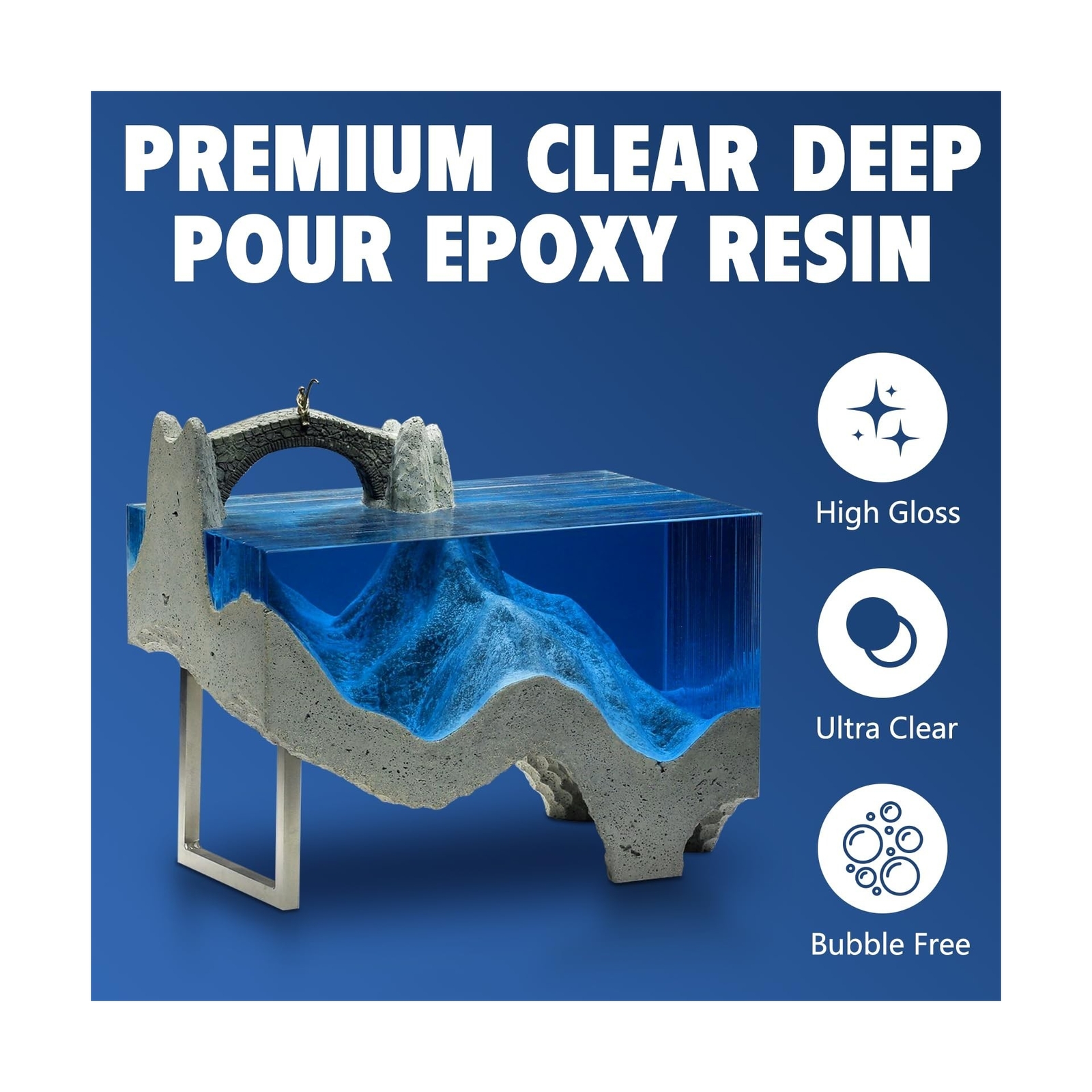 Deep Pour Epoxy Resin 3 Gallon, 2 to 4 Inch Depth Clear Epoxy Resin Kit with …