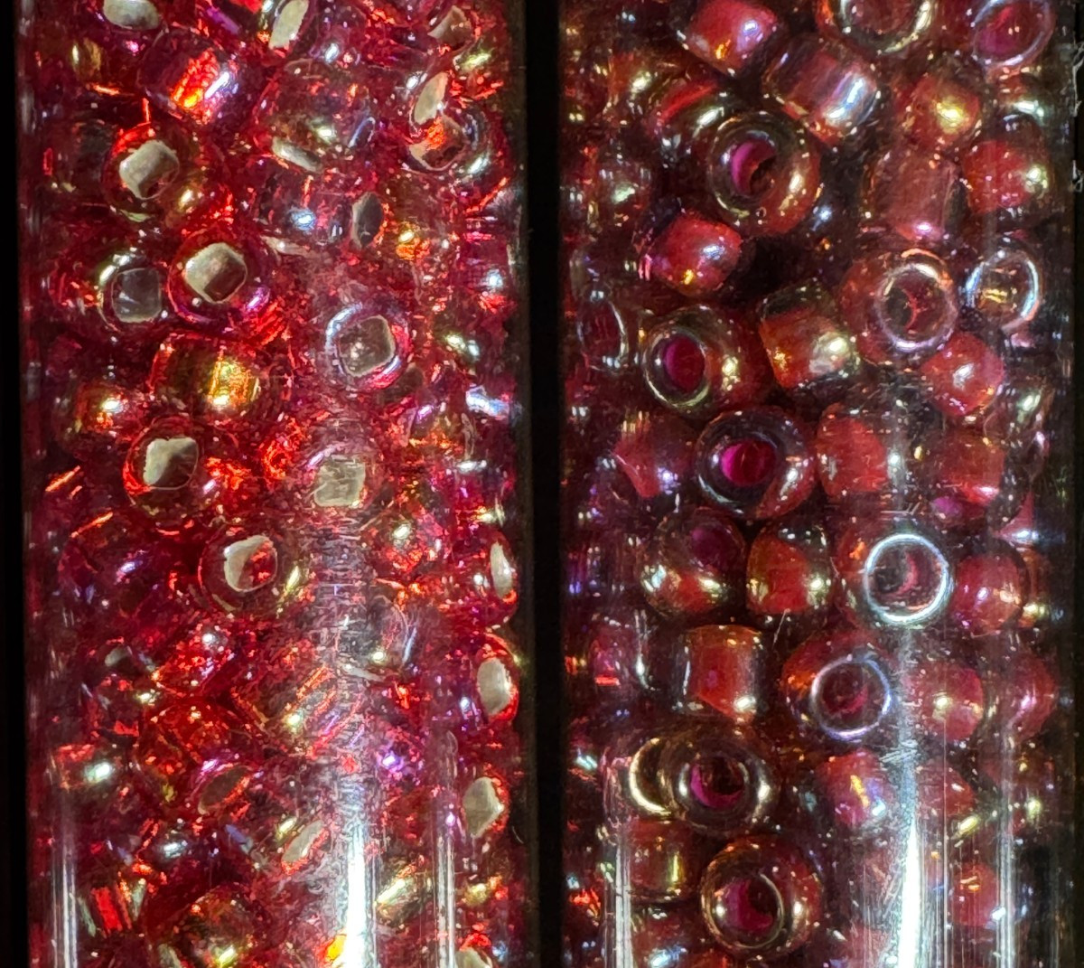Glass Seed Bead Lot 30 Tubes – Purple, Pink, Magenta & Red – Different Sizes NOS