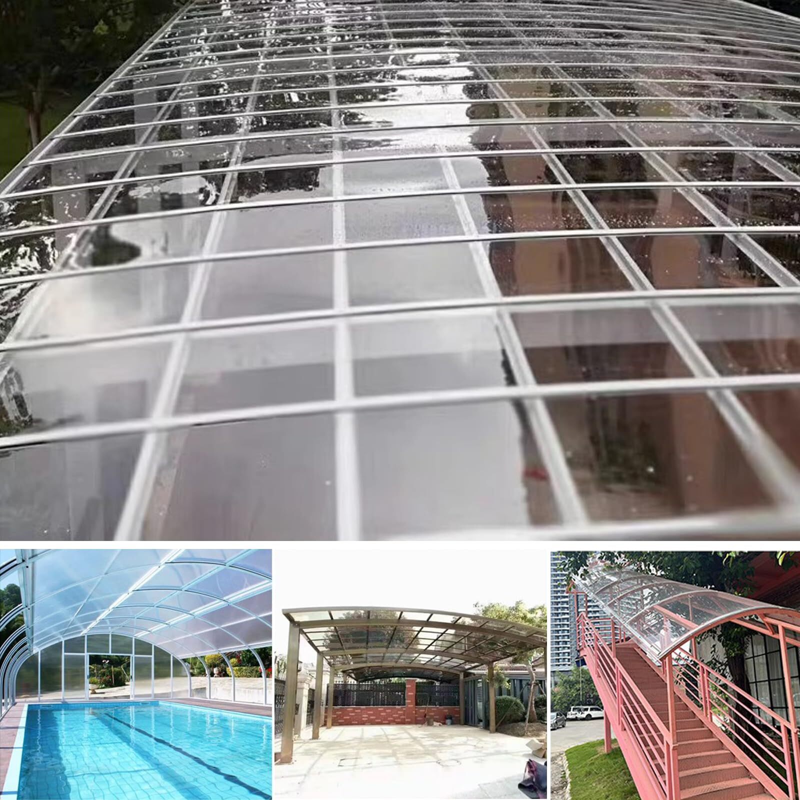 Clear Polycarbonate Sheet Cut To Size Plastic 2mm 3mm 4mm 5mm，Various sizes