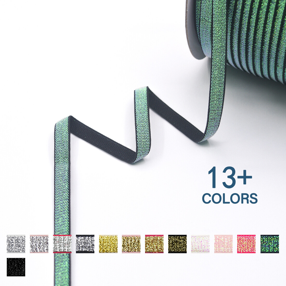 Metallic Glitter Bra Strap Elastic Band 3/8″ 10mm Lingerie Making 2 5 10 Yard