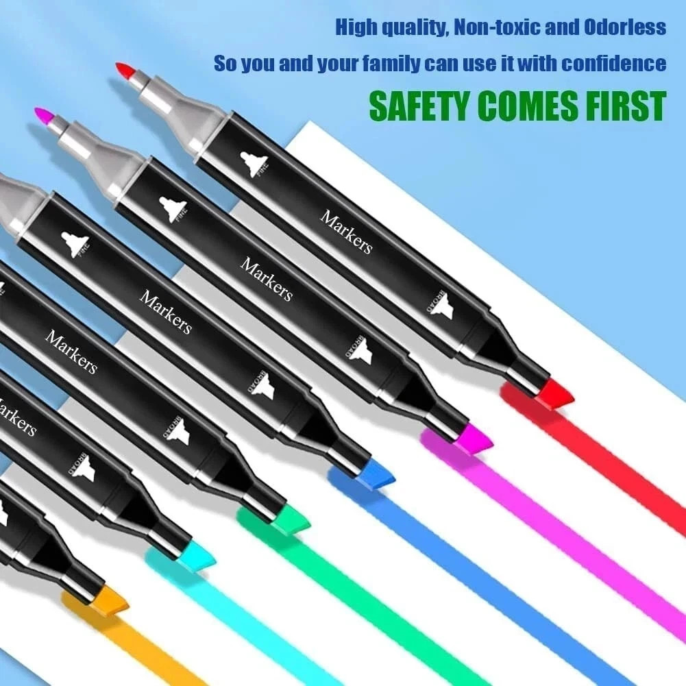 48 Colors Art Markers Pens, Dual Tips Alcohol Markers Permanent Sketch Markers