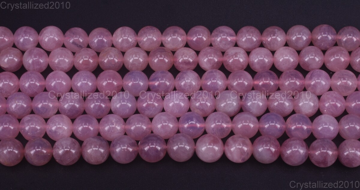 AA Natural Purple Madagascar Rose Quartz Gemstone Round Beads 6mm 8mm 10mm 15.5″