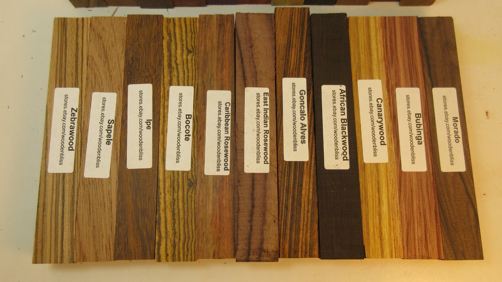22 Different Exotic Wood Pen Blanks ¾”x5” Cocobolo, Zebrawood, Bocote M-22