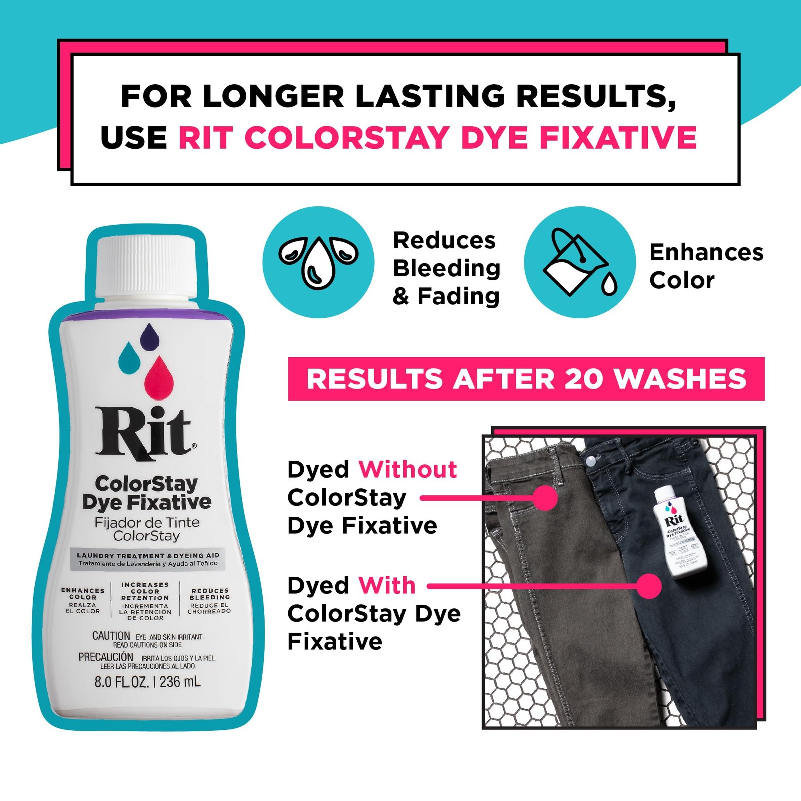 Rit Dye 88150 All Purpose Liquid Dye, Black, 8 Fl 8 Oz (Pack of 1), Black