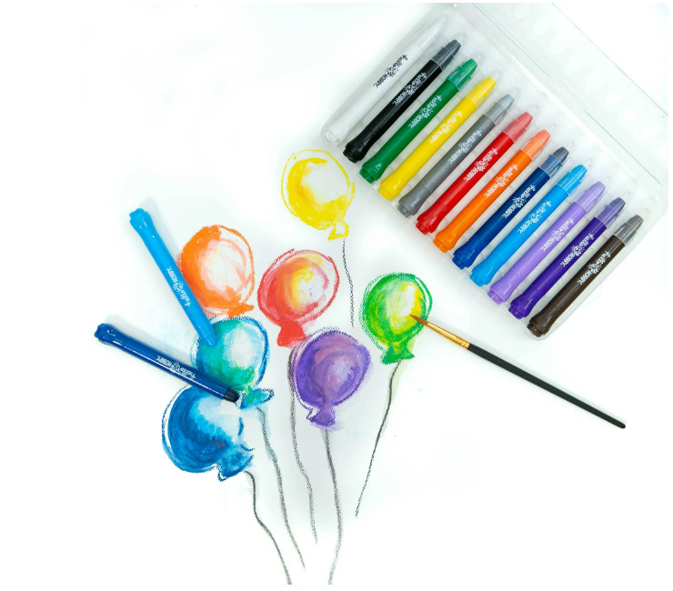 Hello Hobby 12 FRUIT SCENTED GEL CRAYONS | ASSORTED COLORS | Safe & Non-Toxic