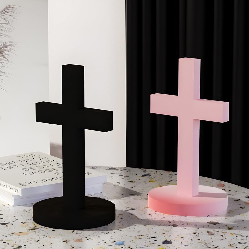 5” Standing Cross Silicone Mold with Base, Crucifix Mold for Epoxy Resin