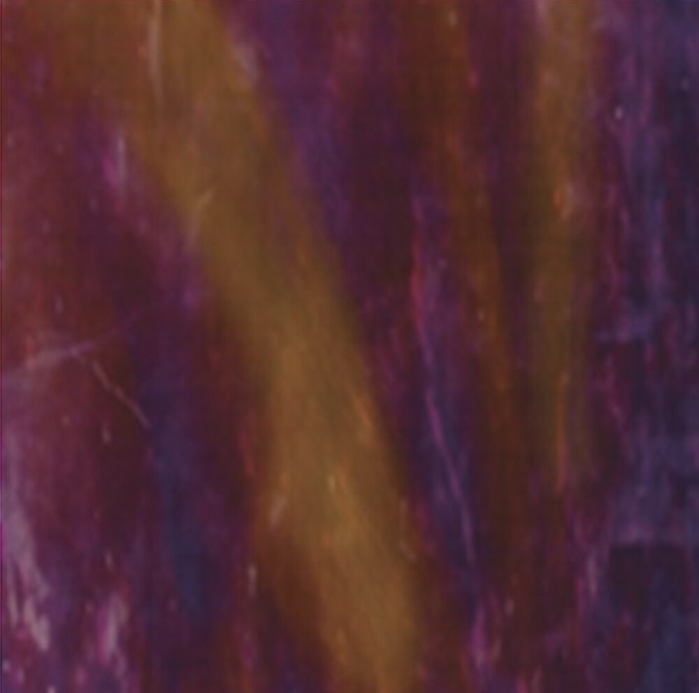 8×10 in Stained Glass: Violet, Medium Amber and White, Wispy Opal