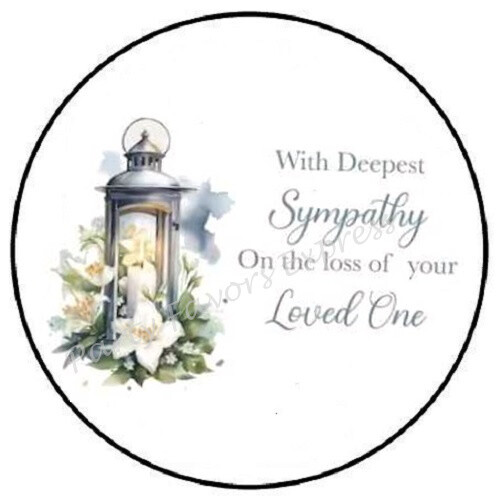 WITH DEEPEST SYMPATHY ENVELOPE SEALS LABELS STICKERS PARTY FAVORS