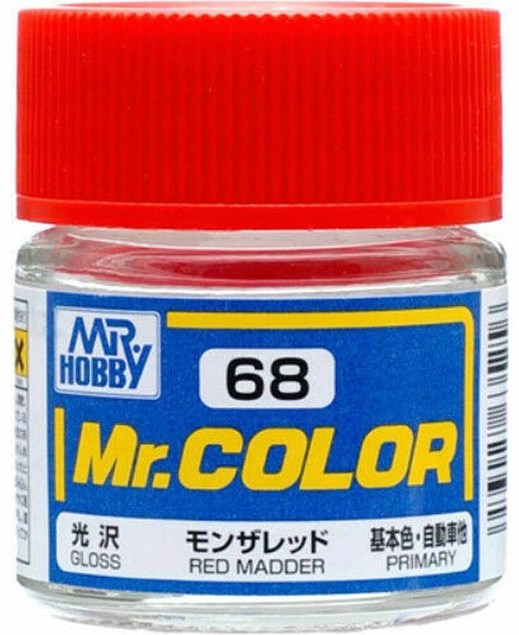 Mr. Hobby C68 Mr. Color Gloss Red Madder Lacquer Paint 10ml – US