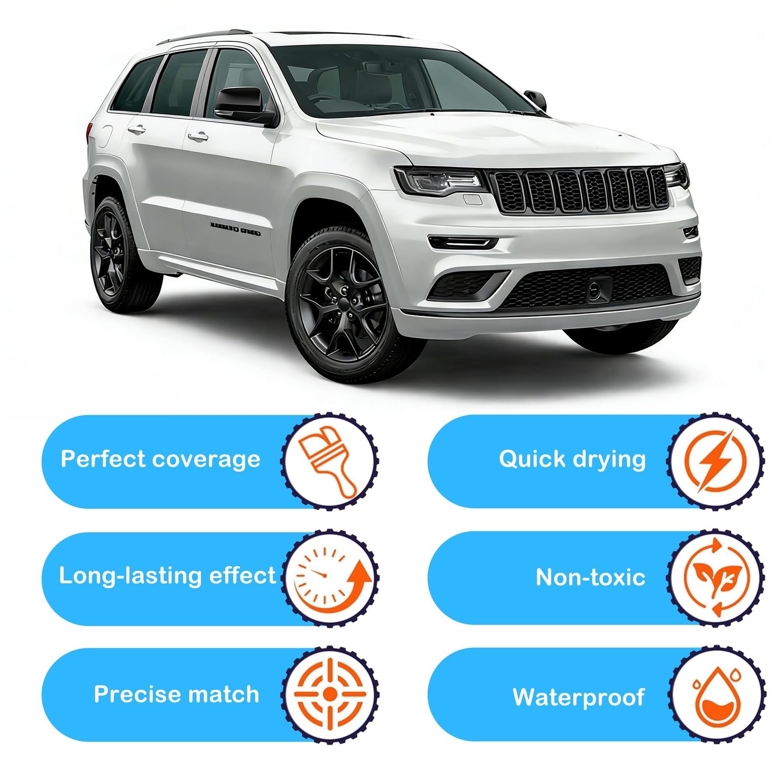 PW7 GW7 Bright White Touch Up Paint for JEEP Match Paint Scratch | 2 in 1 Scr…