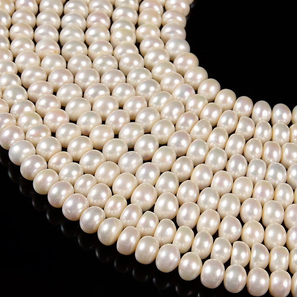 Ivory white Baroque Freshwater Pearl AAA Rondelle 9X6MM 10X8MM Loose Beads (S40)