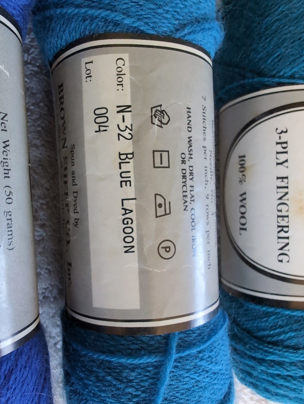 Brown Sheep Nature Spun 3-Ply Fingering Yarn. Mixed Lot of 5. Blues. As Picture