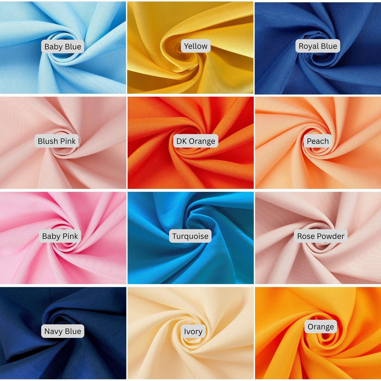 Poly Poplin Fabric 60 Inch Wide Wrinkle Resistant Polyester Durable Fabric