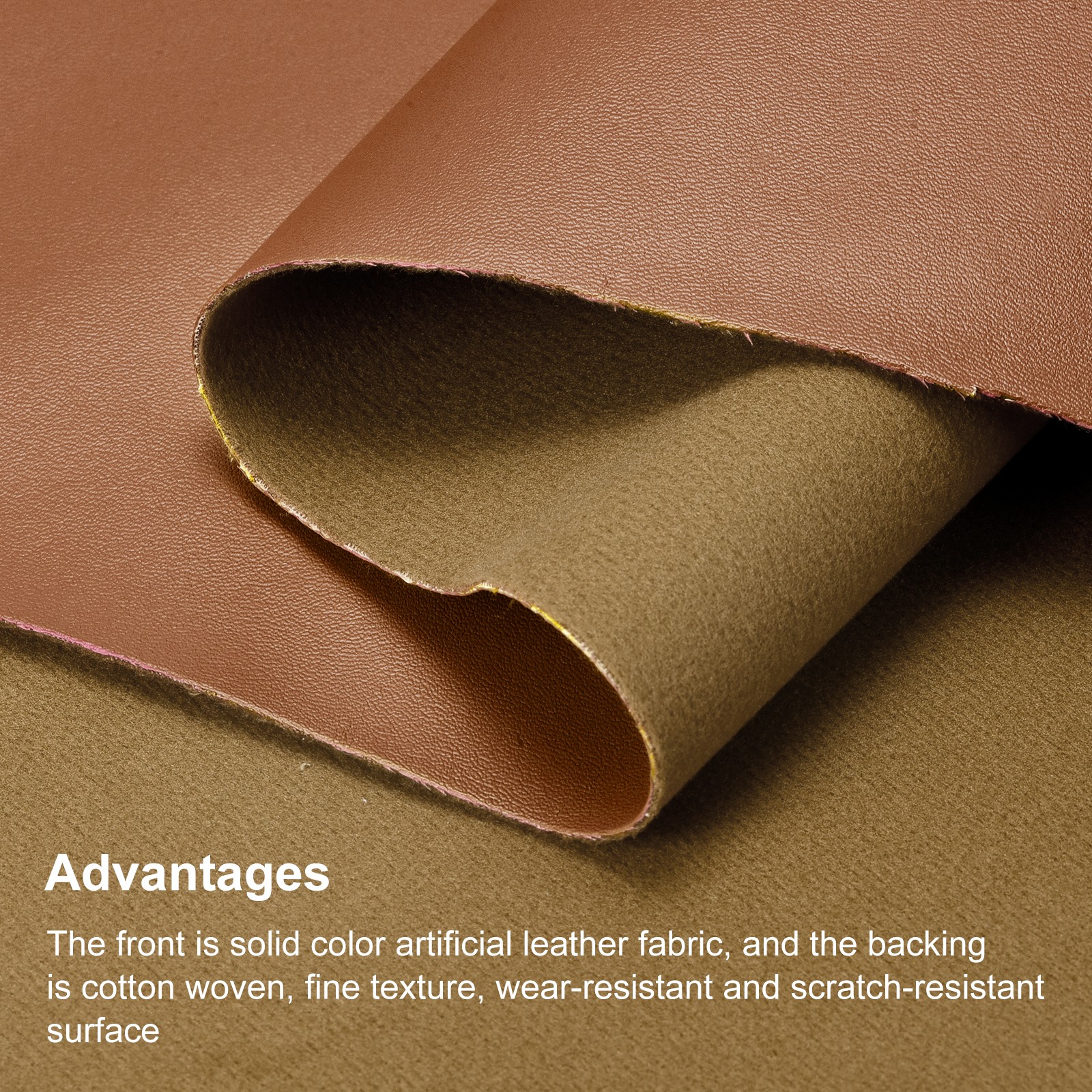 Smooth Solid Color Faux Leather Sheets PU Leather 10 x 135cm Coffee