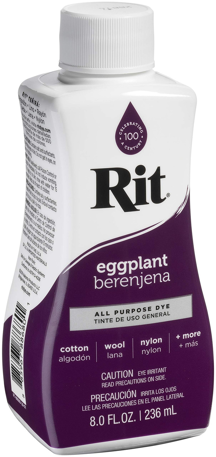 RIT Liquid Eggplant Dye 8oz for Clothing Accessories and Home Decor