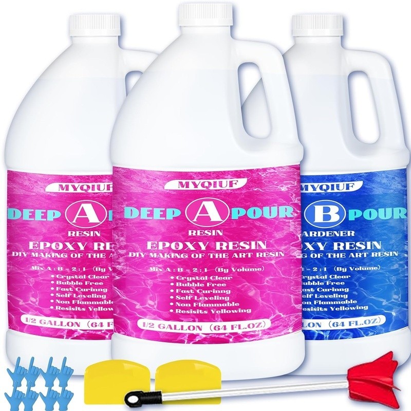 Deep Pour Epoxy Resin Kit 2:1 Durable UV Resistant Clear Casting Art Crafts New
