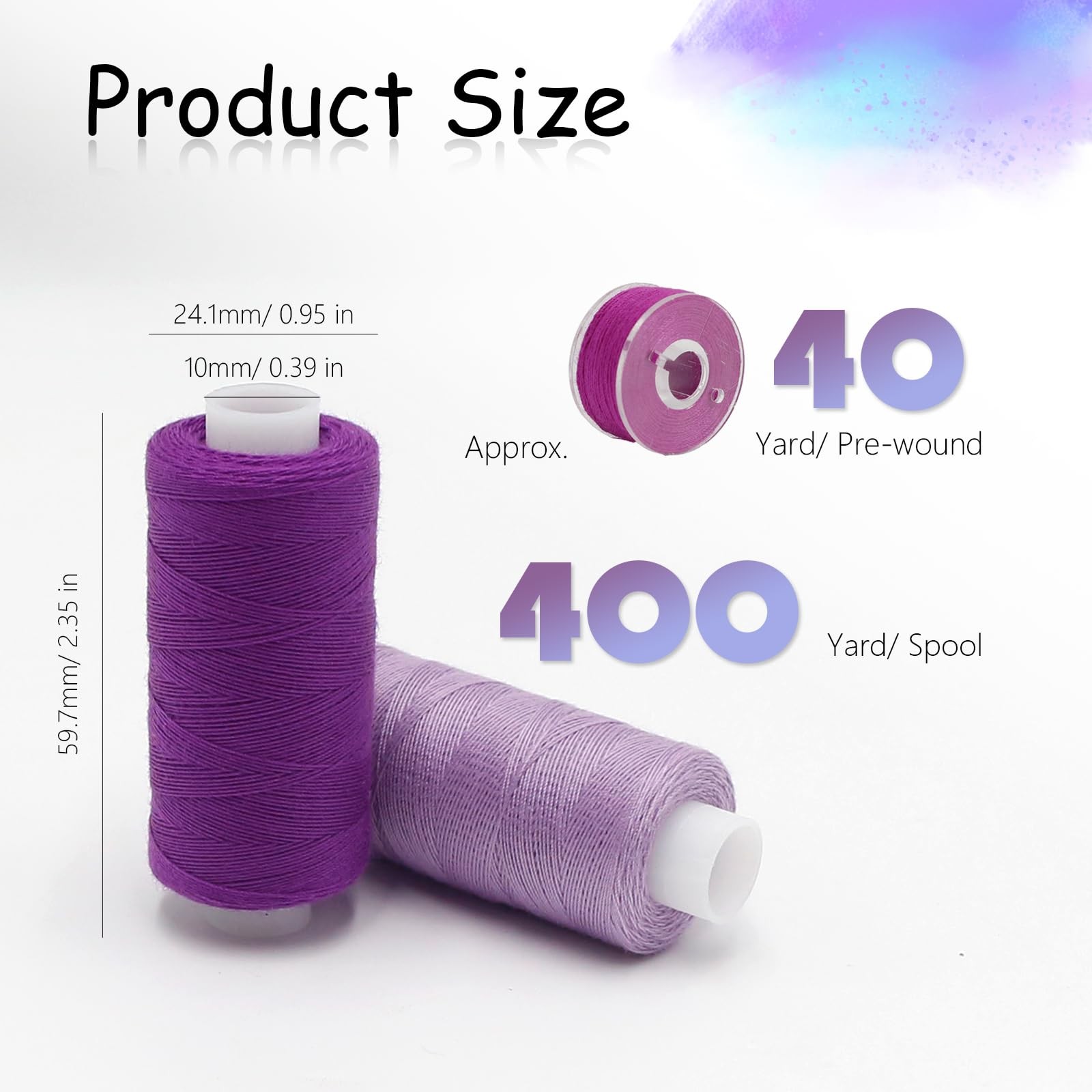 72Pcs Sewing Thread kit, 36 Assorted Colors Machine Threads with Spools, 36 S…
