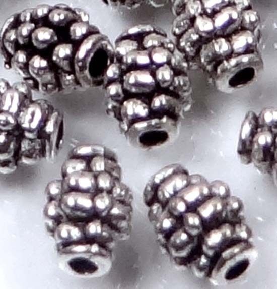 20 Antique Silver Pewter Barrel Melon Spacer Beads 7mm