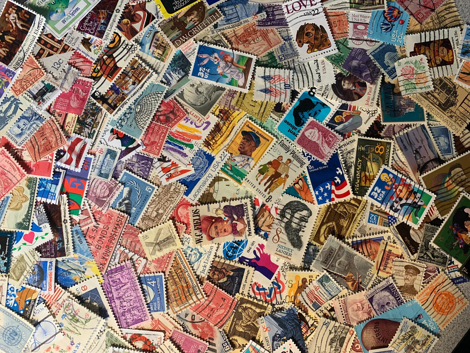 US Vintage Stamps – No Duplicates! Used, off paper. Wide variety