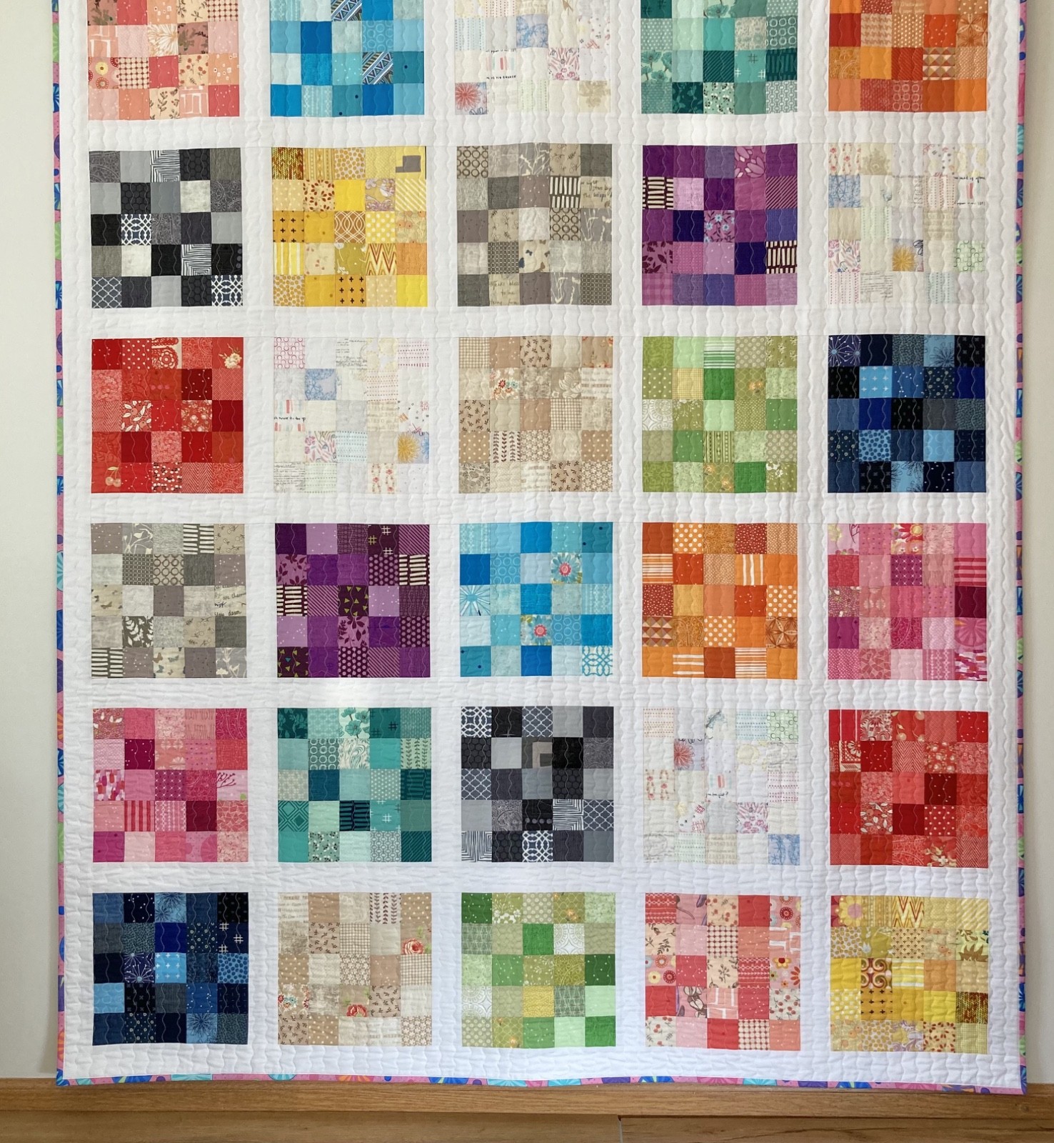 Handmade Quilt Throw Size 60″ x 73″ Scrappy Handmade Quilt for All Ages
