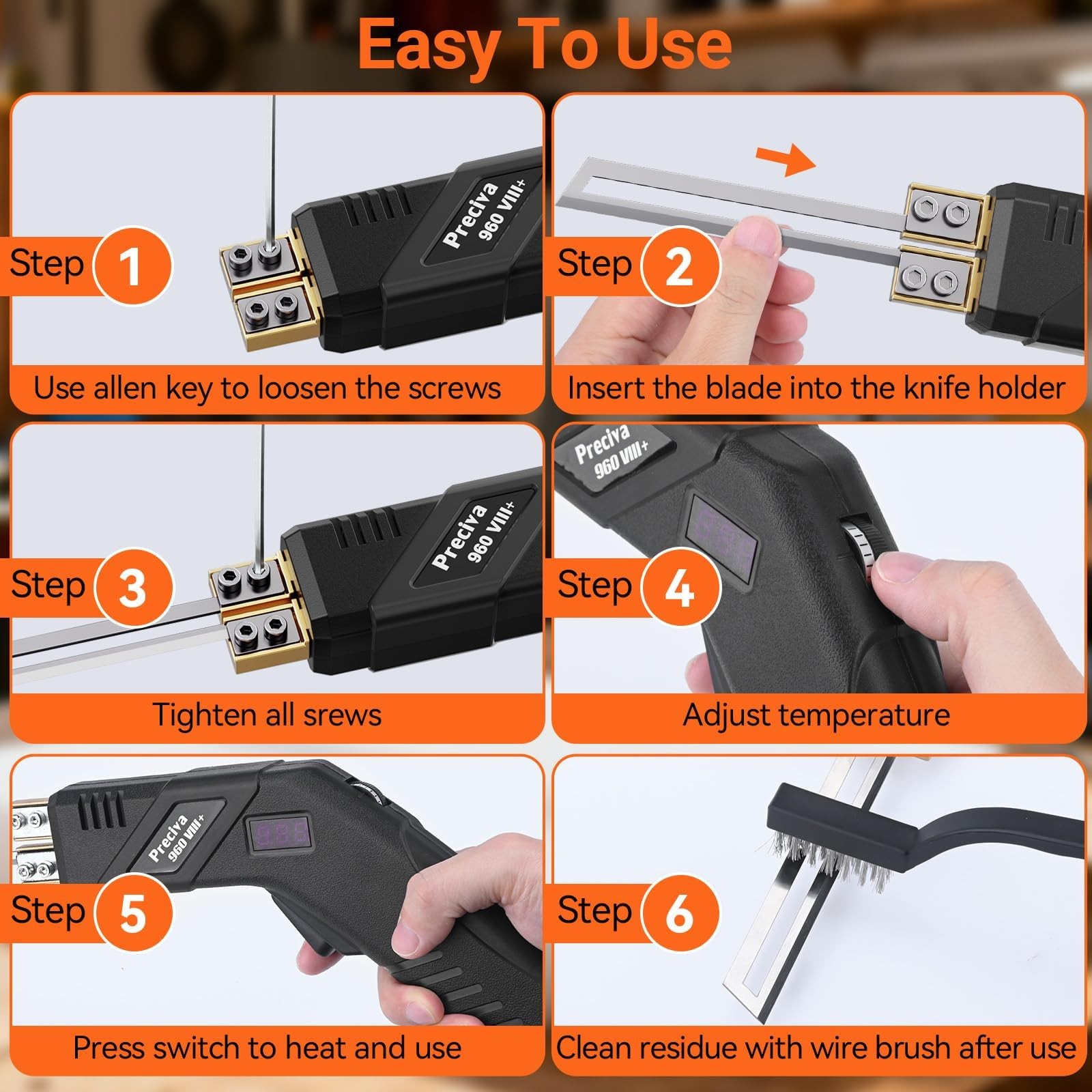 Electric Foam Cutter Hot Knife Digital Display 20 Temp Adjustable Preciva Tool