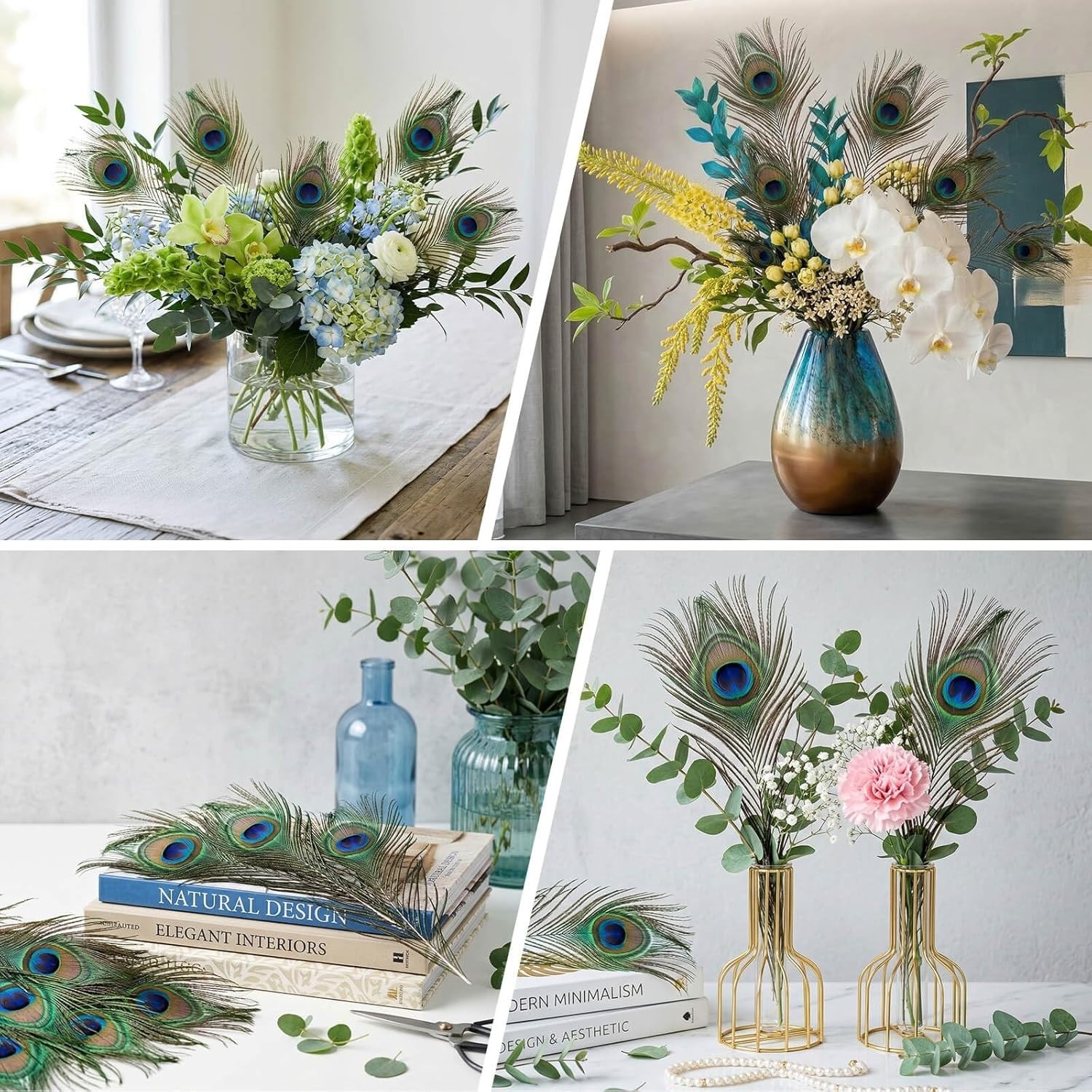 10 pcs Cruelty-Free Peacock Feathers (16-18in) – Unique Decor for Every Occasion