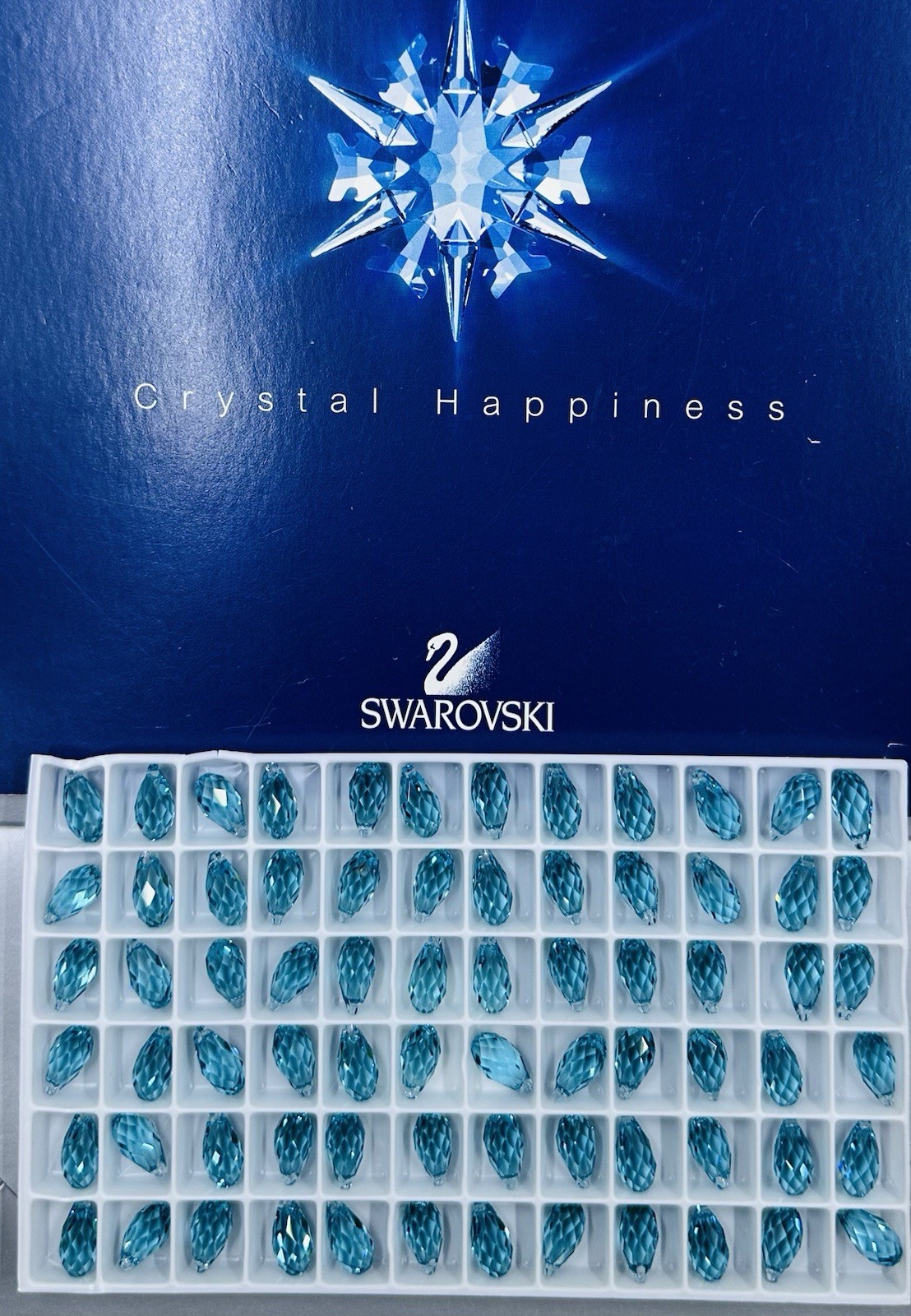 Swarovski Briolette Pendant 6010 11 x 5.5 mm Light TURQUOISE 12Pcs Pack Austria