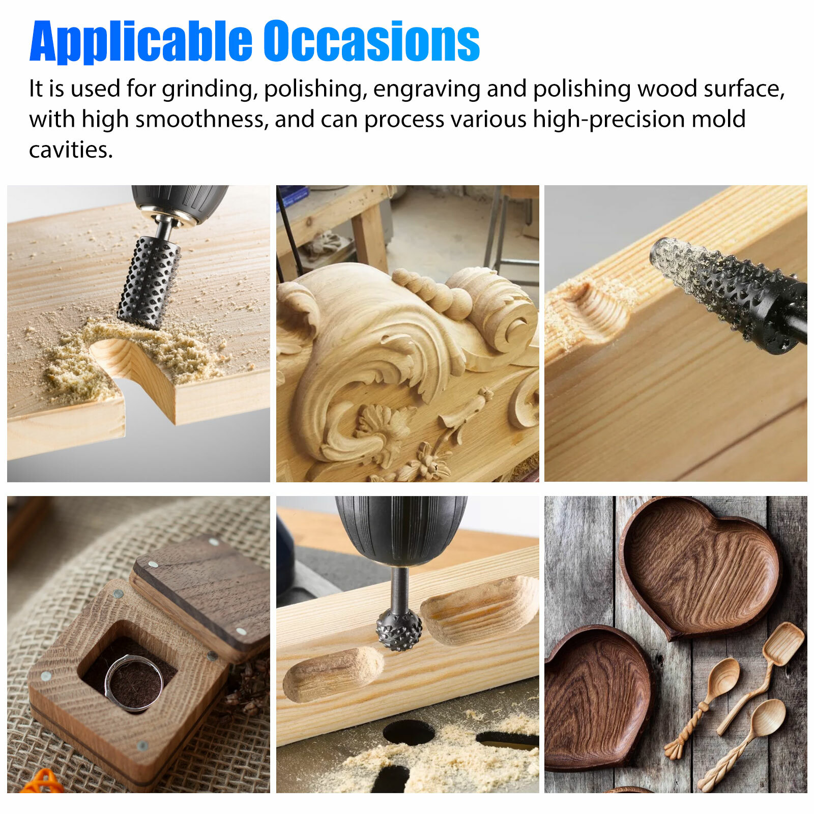 5PCS 1/4” Drill Bit Set Cutting Tools for Woodworking Knife Wood Carving Tool