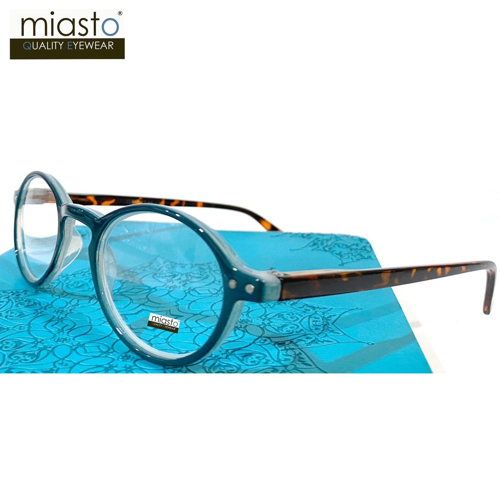 NWT$39.99 MIASTO RETRO ROUND KEYHOLE PREPPY READER VINTAGE READING SPECS GLASSES