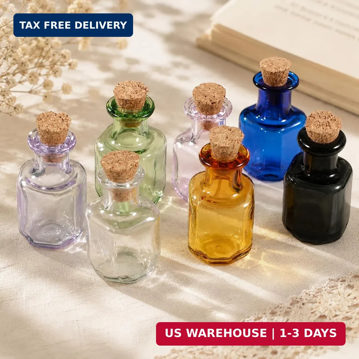 7 Colors 2ml Mini Potion Bottles, Tiny Spell Jars with Cork | Tiny Glass Jars Wi