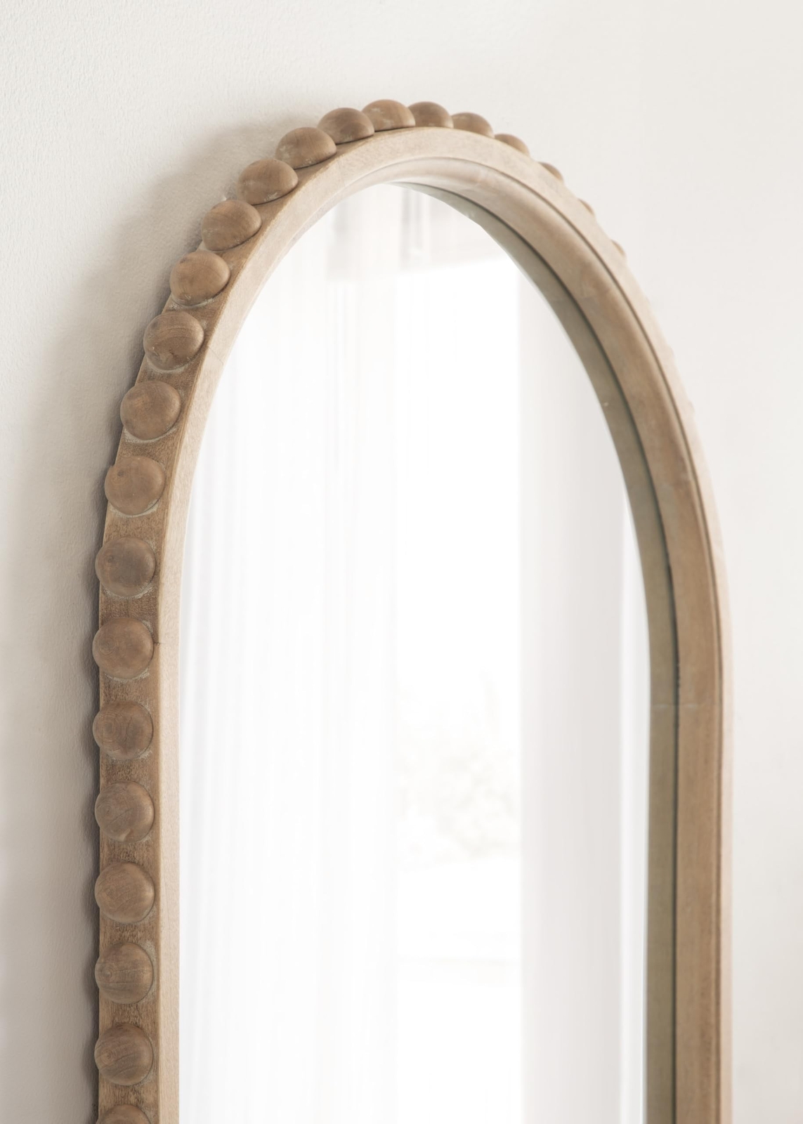 Kate and Laurel Beadbrook Modern Beaded Arched Mirror, 20 x 30, Natural Wood,…