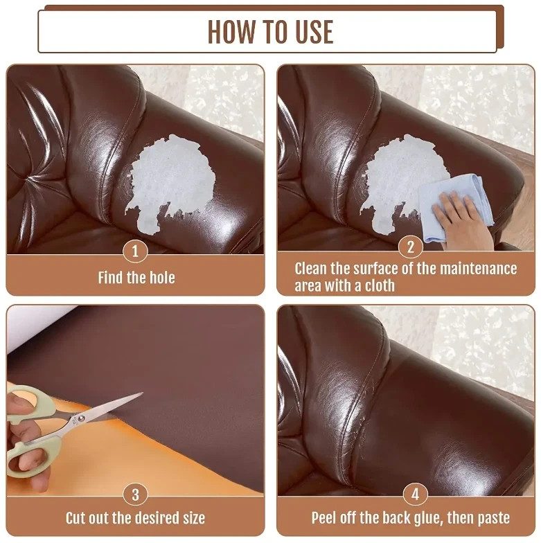 Leather Repair Tape Self-Adhesive Patch Sticker for Car Seat Couch Sofa Furnitur