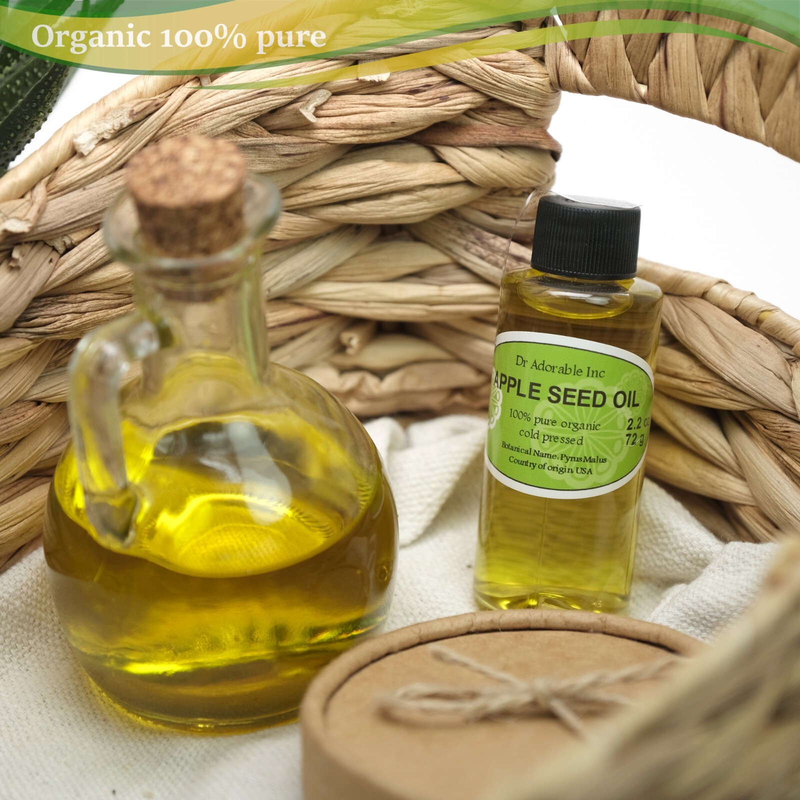 APPLE SEED OIL BY DR.ADORABLE 100% PURE ORGANIC COLD PRESSED FREE SHIPPING