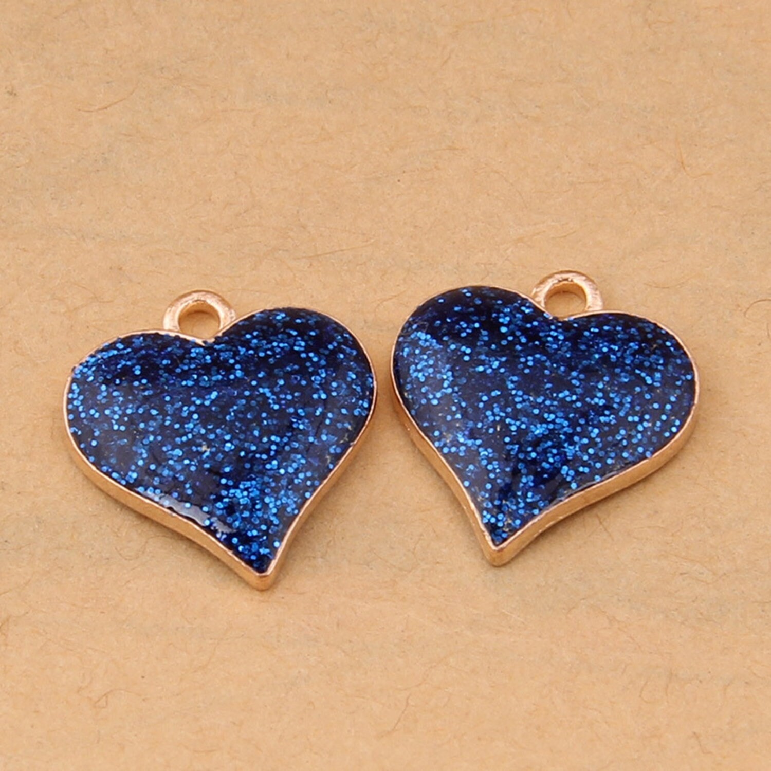 Clearance 20PCS Enamel Gold Tone Heart Charms Pendants, Red, Gold, Blue GC54