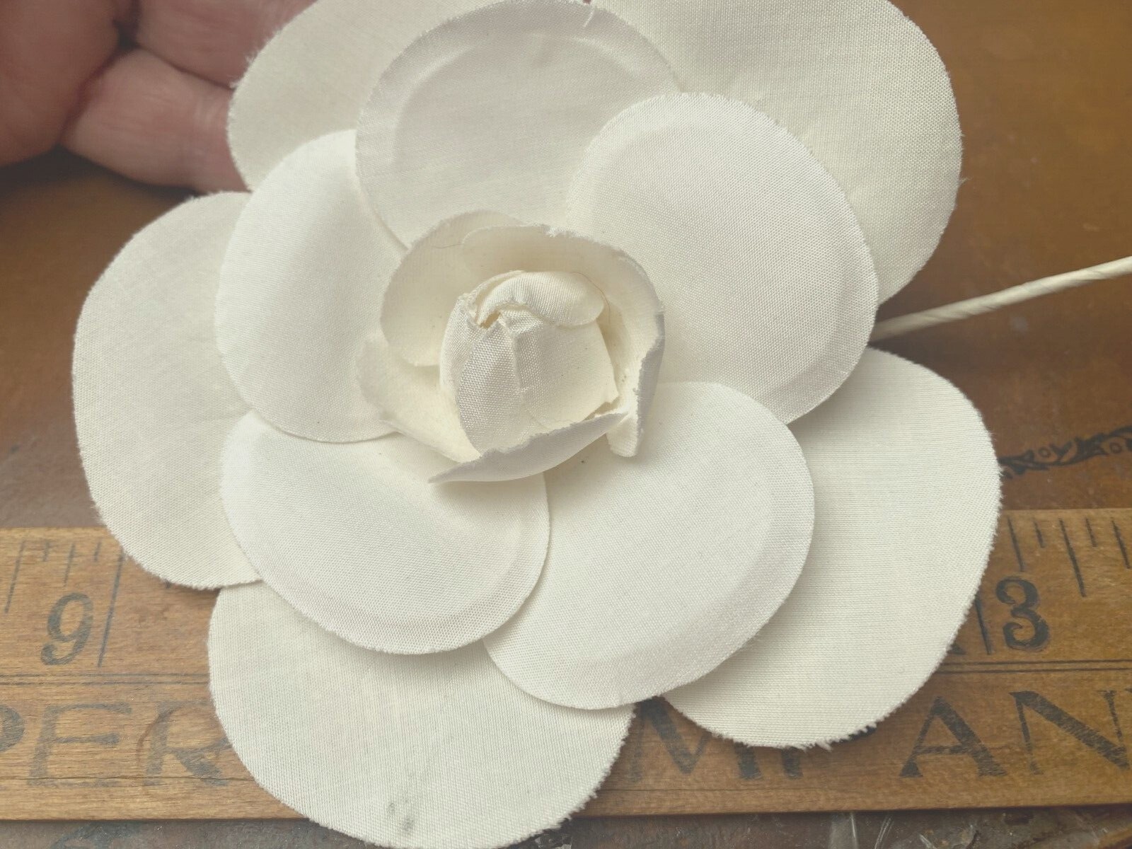 vintage cotton gardenia 4×6″ white 1pc Czechoslovakia