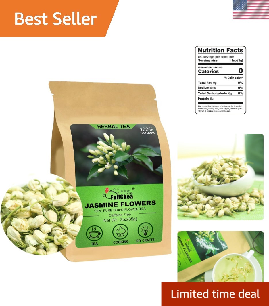 Natural Dried Jasmine Buds 3oz – Caffeine-Free Flowers for Tea Lovers