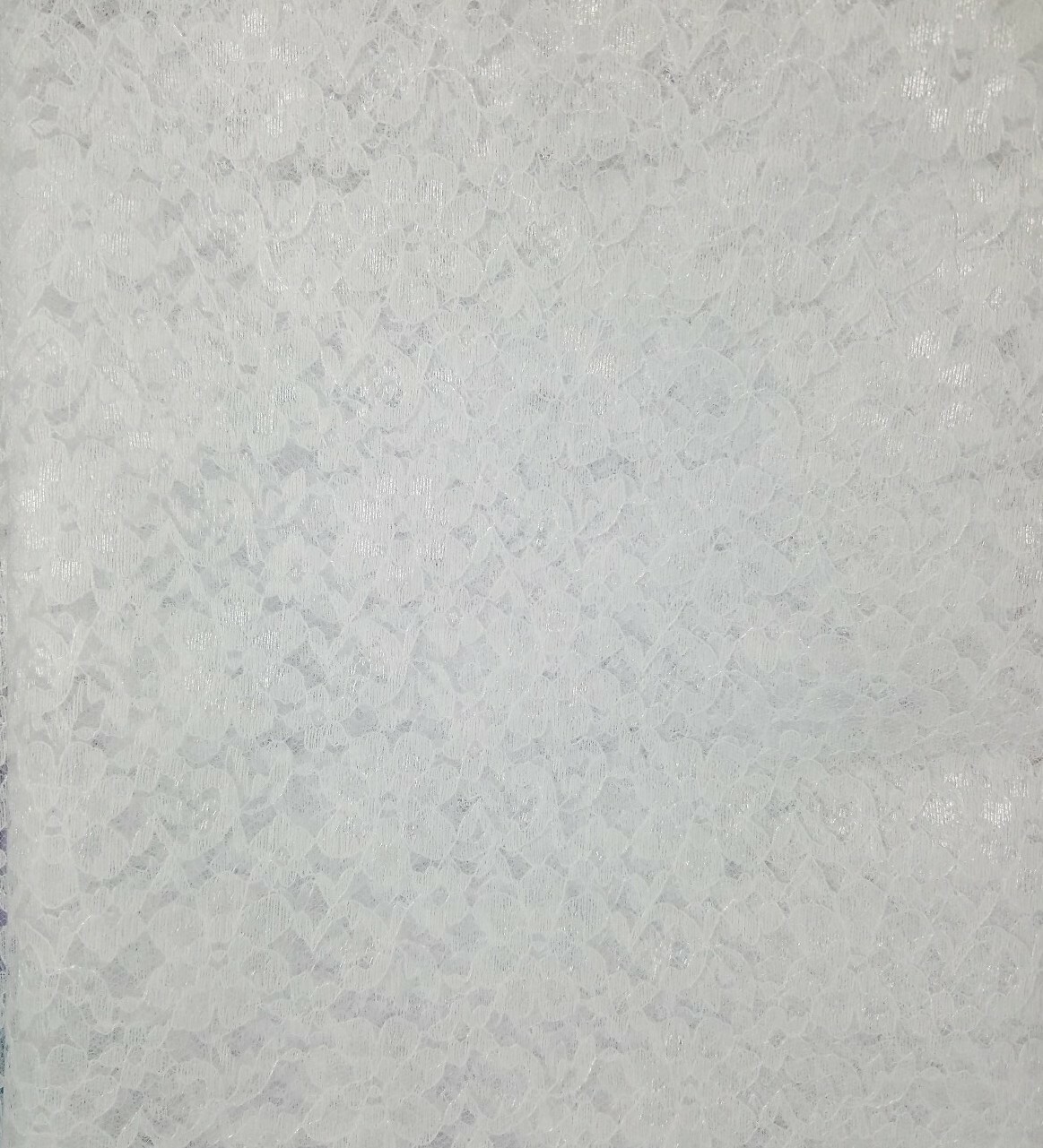 White Sheer Mesh Floral Pattern Raschel Lace 60″ Polyester Fabric By The Yard
