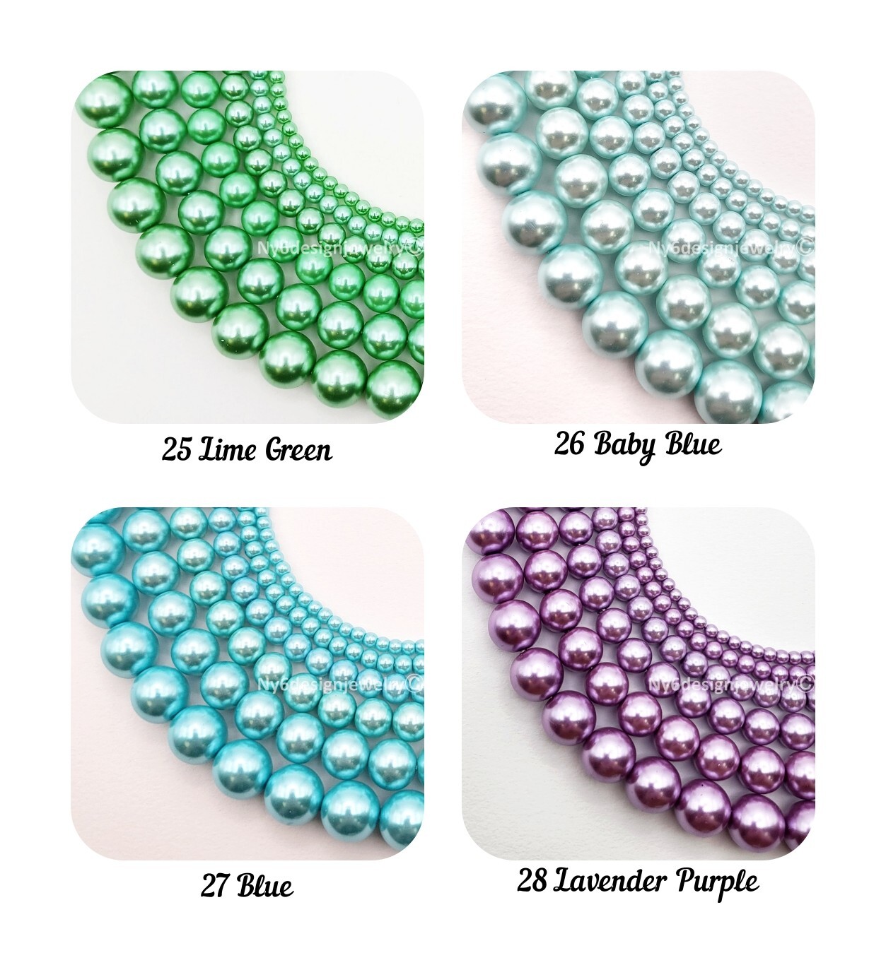 High Quality Glass Pearl Round Spacer Loose Beads 3mm 4mm 6mm 8mm 10mm 12mm 15″