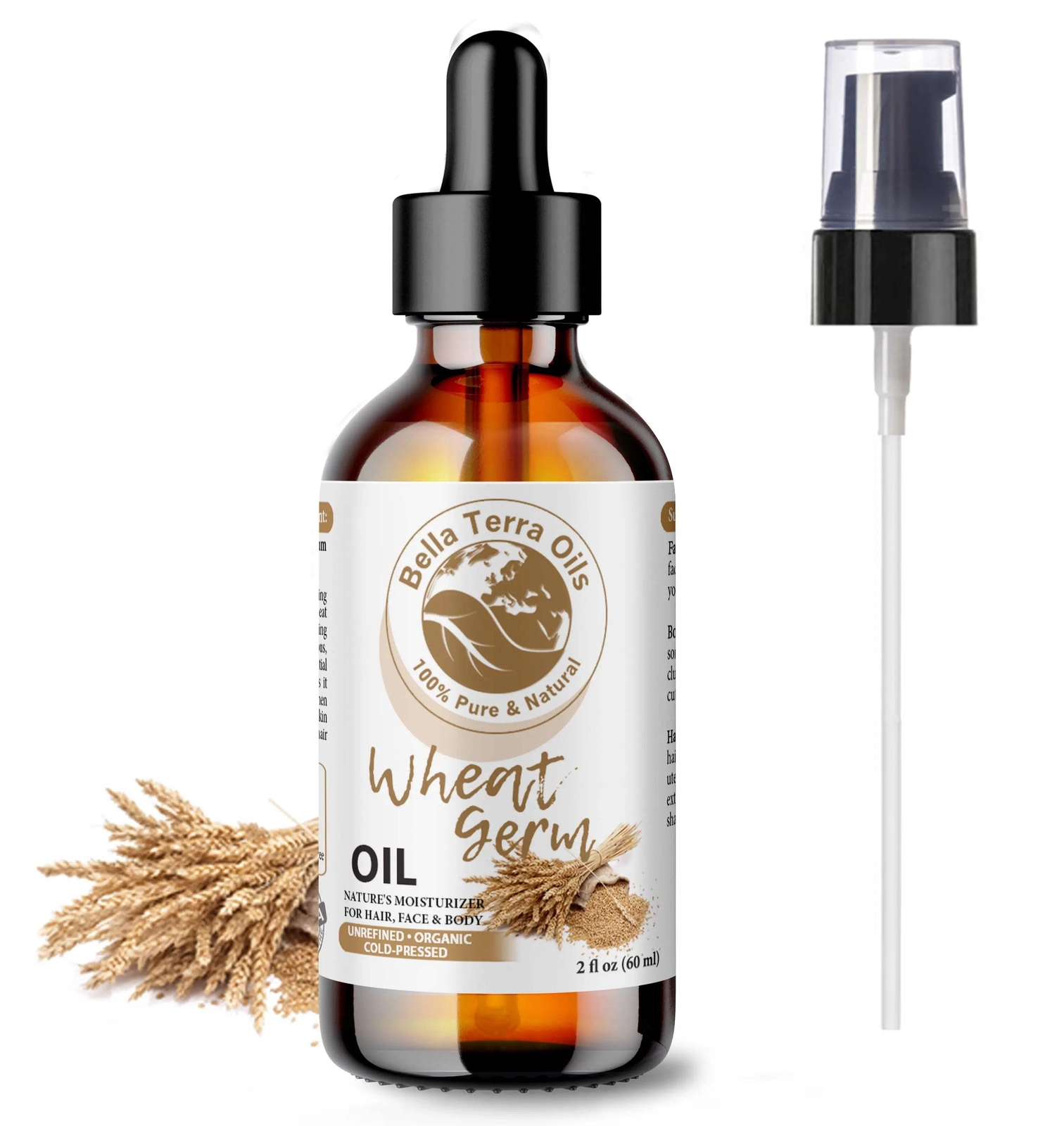 Organic Pure Wheat Germ Oil – 2oz | Premium Cold-Pressed Oil for Skin, Hair & We