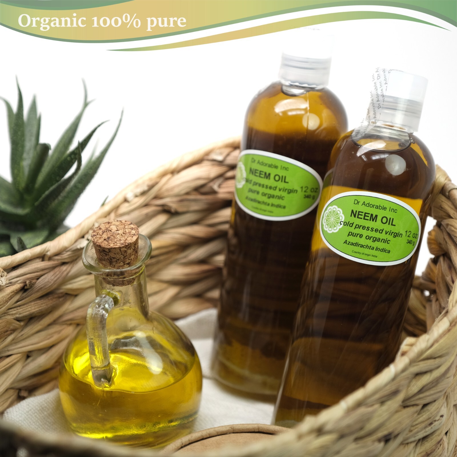 Neem Oil 100% Pure by Dr. Adorable Cold Pressed Oil You Pick Size Free Shipping