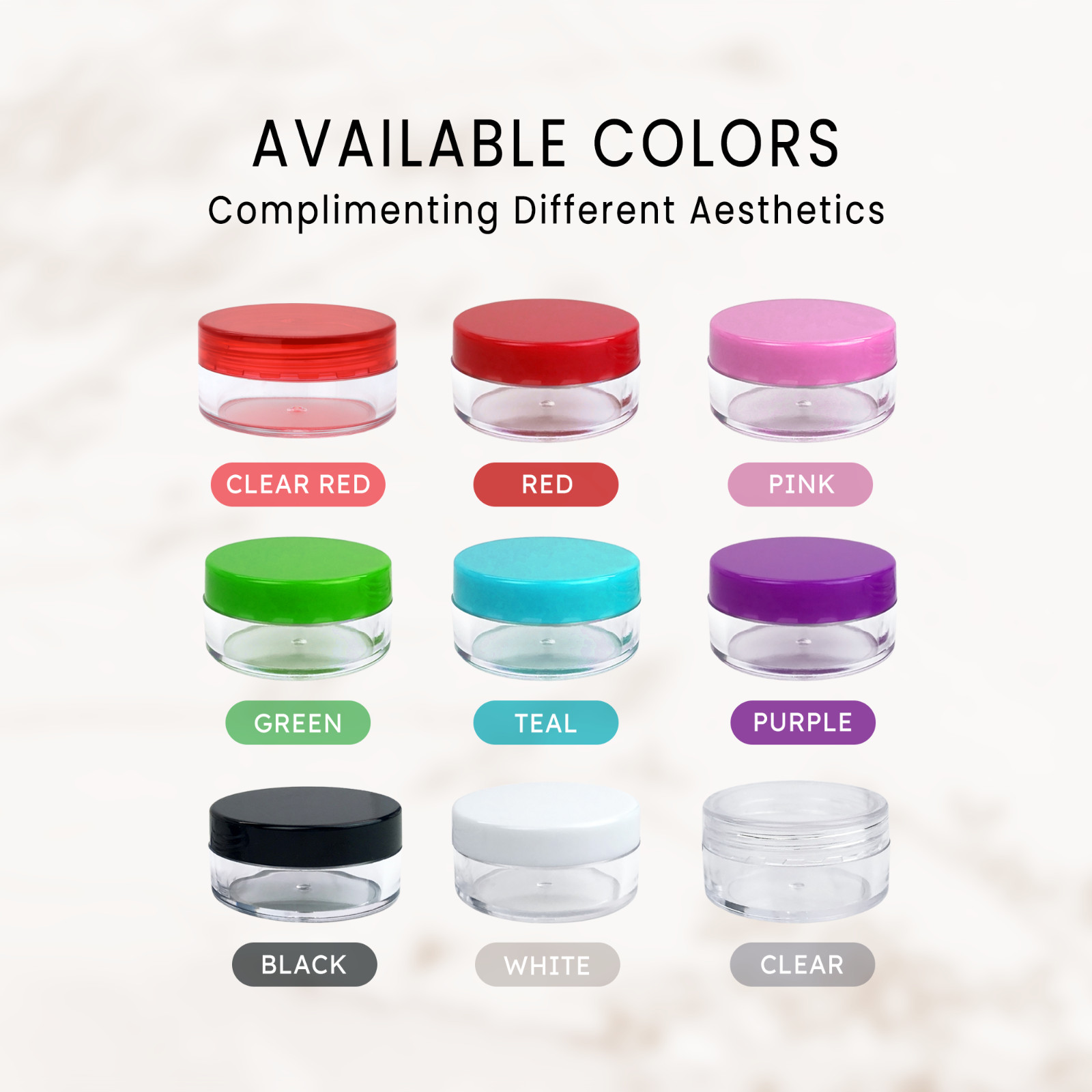 200 Packs 10 Gram/10ML High Quality Makeup Cream Cosmetic Sample Jar Containers