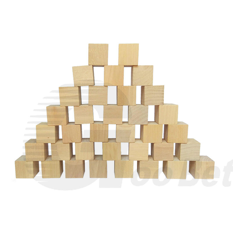 Wooden Cube Solid Plain Natural Hard Wood Blocks 8x8x8cm Art Craft Building DIY